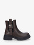 Bottines style chelsea à boucle décorative - Marron - 1
