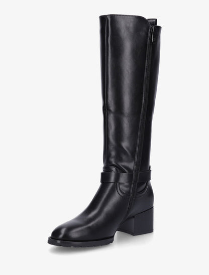 Bottes élastiquées en simili - Noir - 3