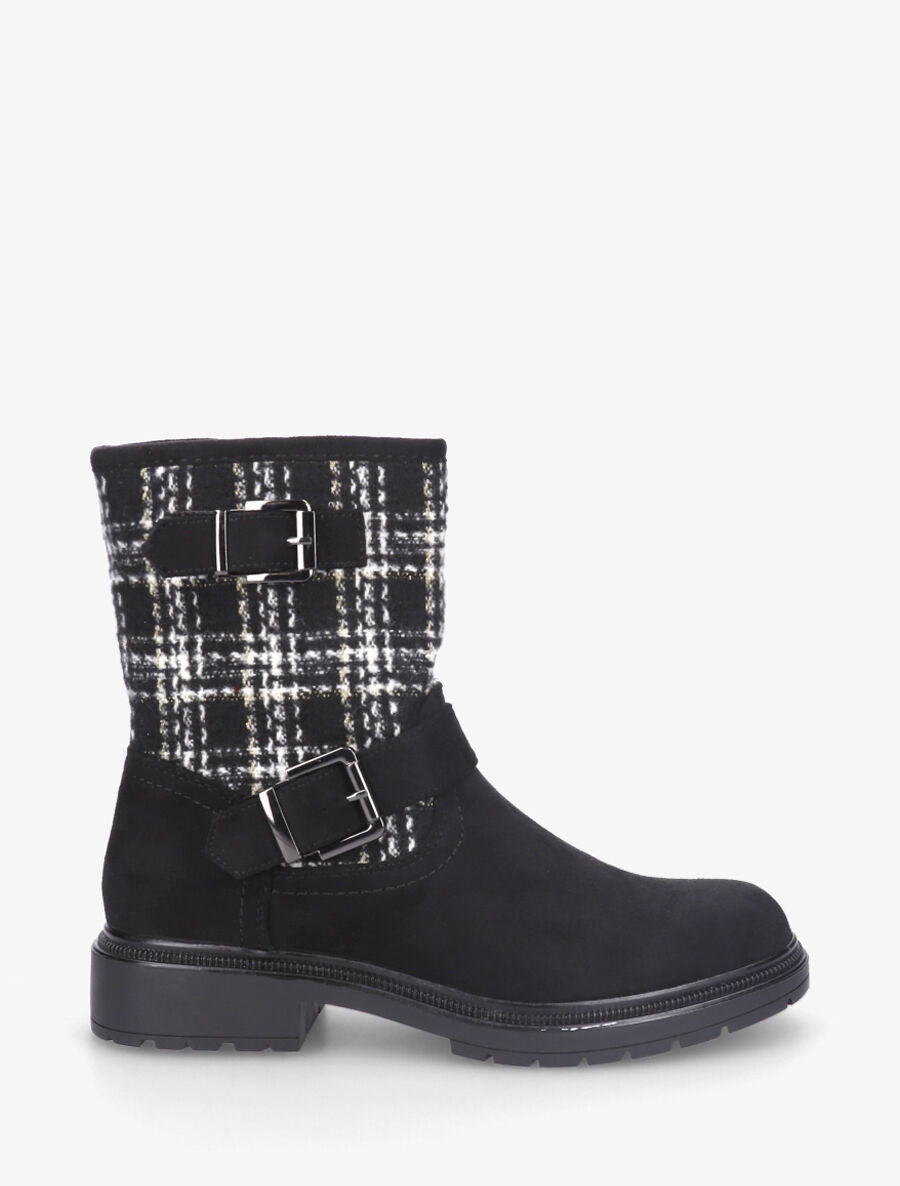 Bottines effet tweed - Noir - 1