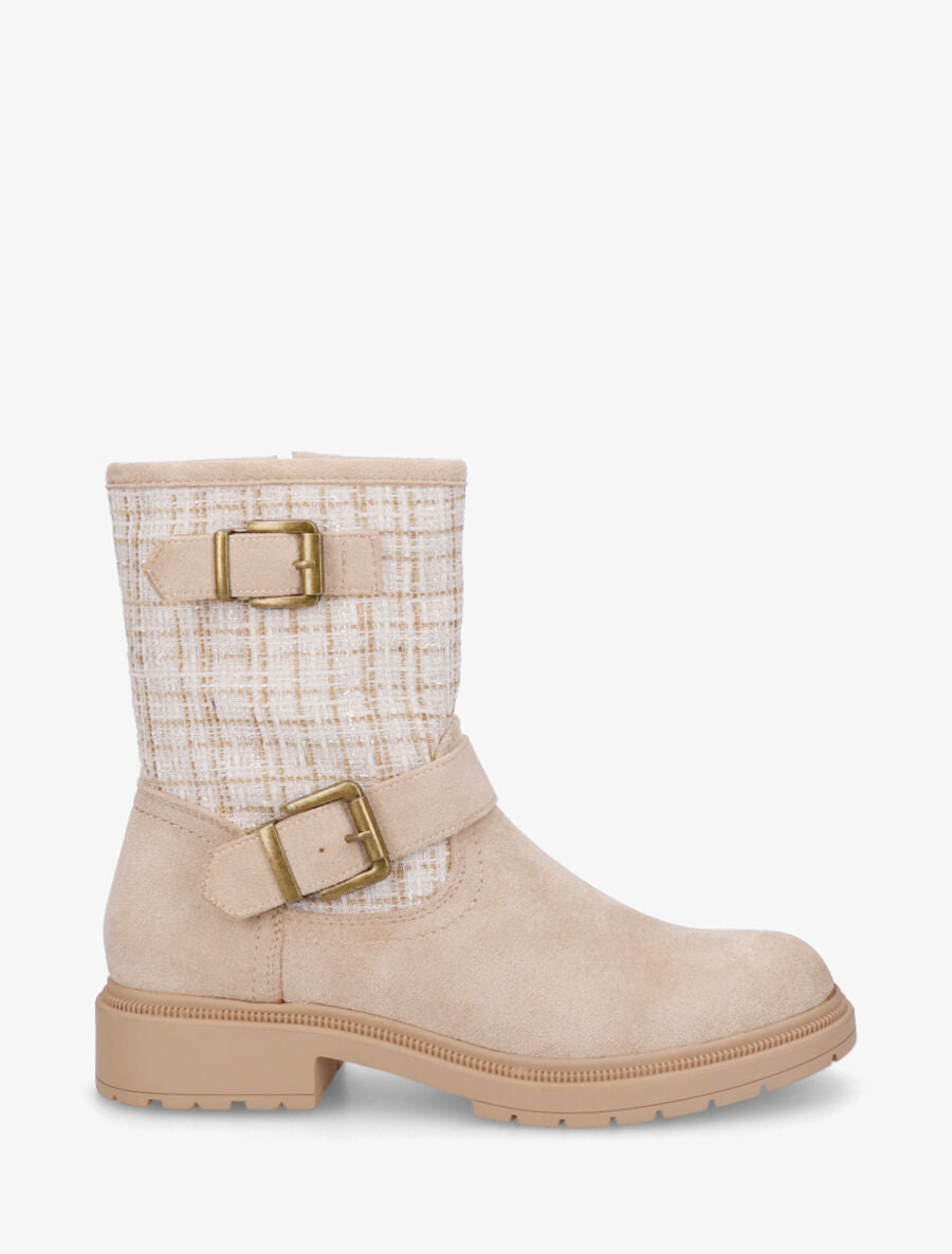 Bottines effet tweed - Beige - 1