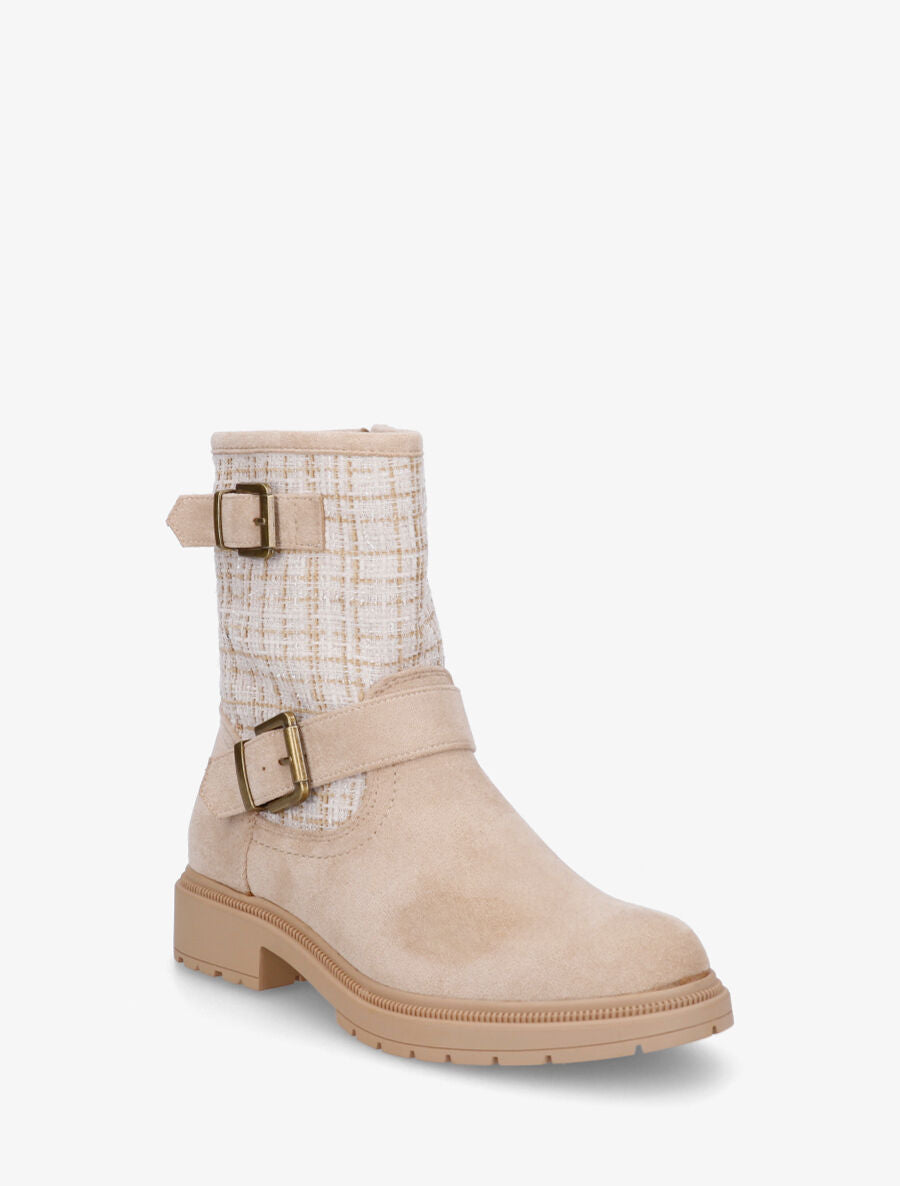 Bottines effet tweed - Beige - 2