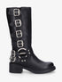 Bottes en simili à boucles - Noir - 1