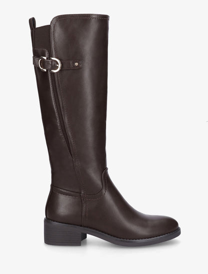 Bottes unies élastiquées à talon - Marron - 5