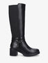 Bottes élastiquées à contrefort effet croco - Noir - 1