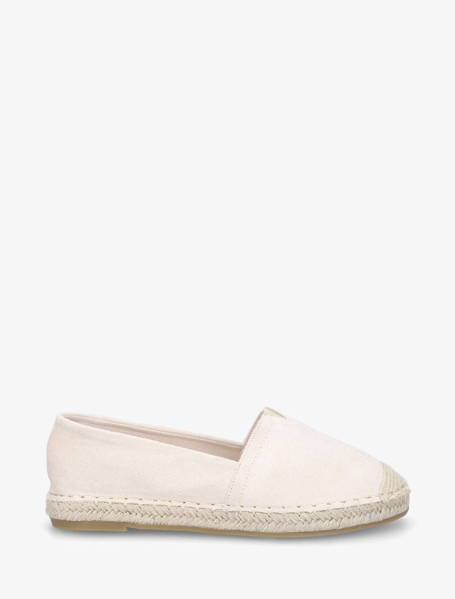 Espadrilles unies en suédine - Beige - 5