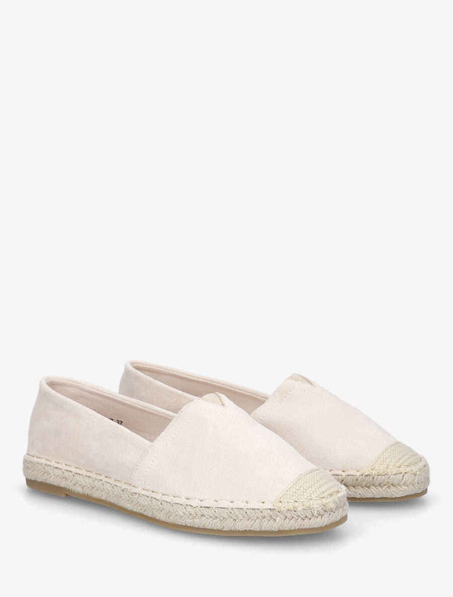 Espadrilles unies en suédine - Beige - 4