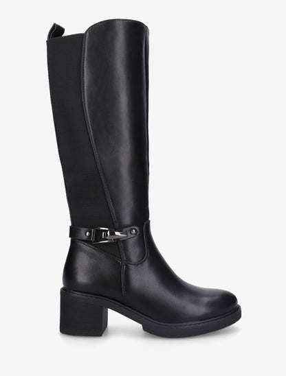 Bottes élastiquées à talon - Noir - 1