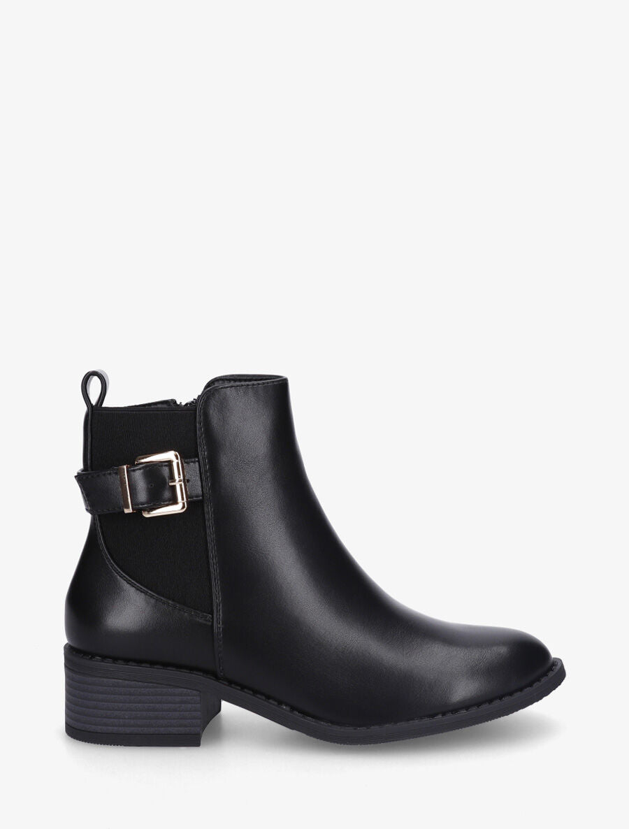 Bottines élastiquées et sanglées - Noir - 5