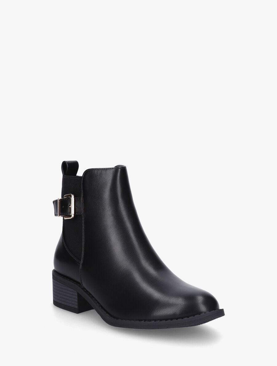 Bottines élastiquées et sanglées - Noir - 2