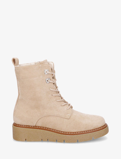 Bottines montantes en suédine - Beige - 1