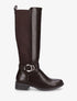 Bottes unies élastiquées et sanglées - Marron - 5
