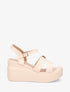 Sandales compensées à ganses stylisées - Beige - 5