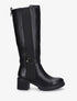 Bottes élastiquées à talon striés - Noir - 1