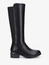 Bottes élastiquées en simili à empiècement métal - Noir - 5