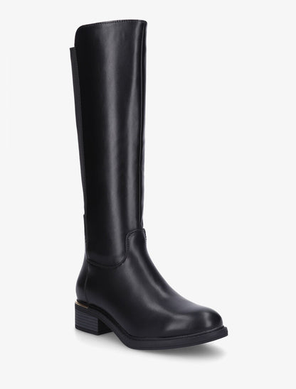 Bottes élastiquées en simili à empiècement métal - Noir - 2