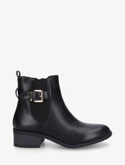 Bottines en simili style chelsea à boucle - Noir - 5