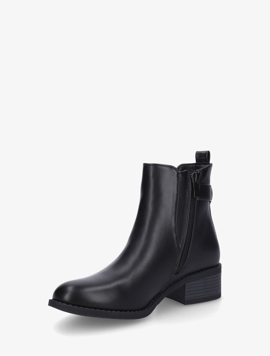 Bottines en simili style chelsea à boucle - Noir - 3