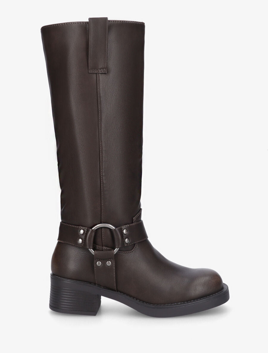 Bottes unies en simili - Marron foncé - 5