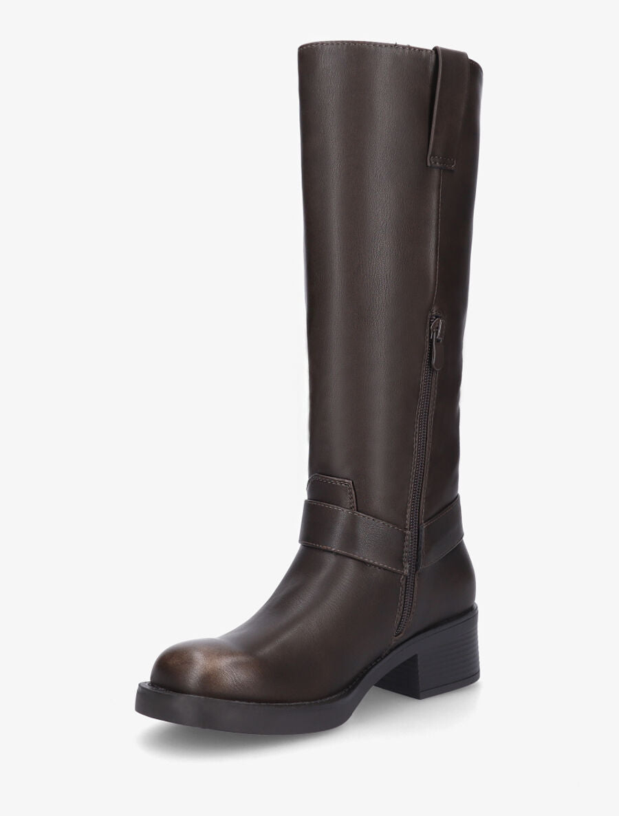 Bottes unies en simili - Marron foncé - 3