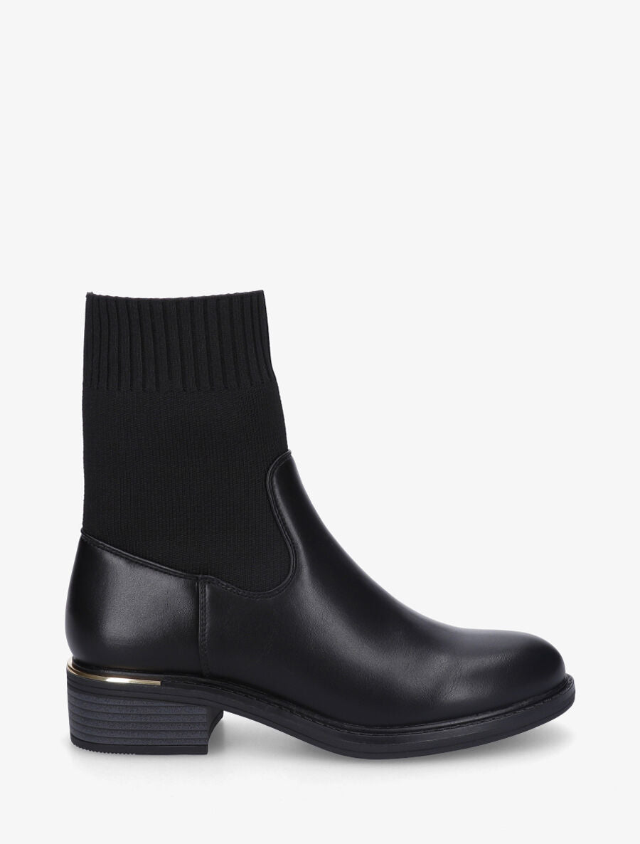 Bottines style chaussettes à détail métallique - Noir - 1