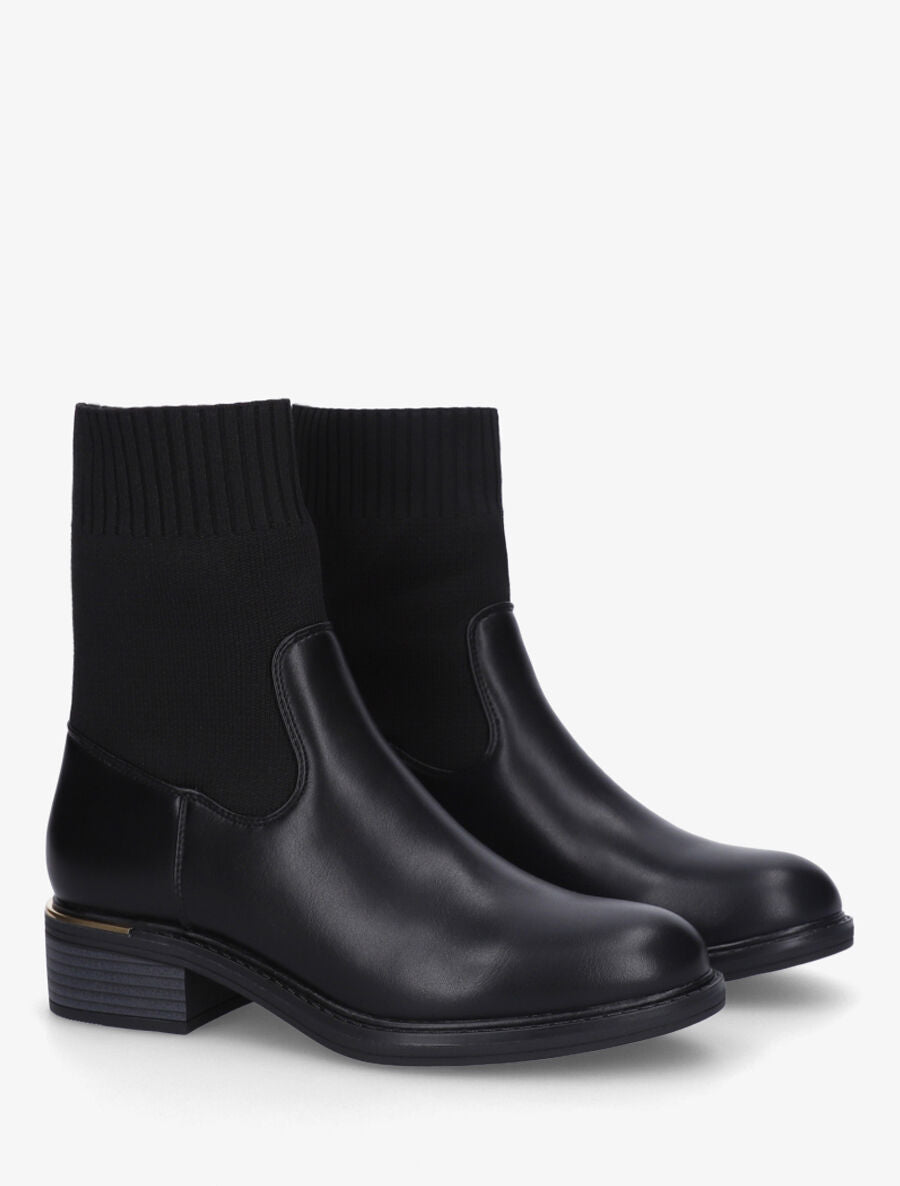 Bottines style chaussettes à détail métallique - Noir - 4