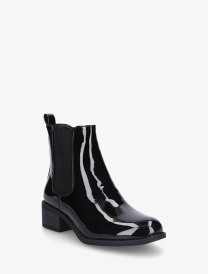 Bottines vernies en simili style chelsea - Noir - 2