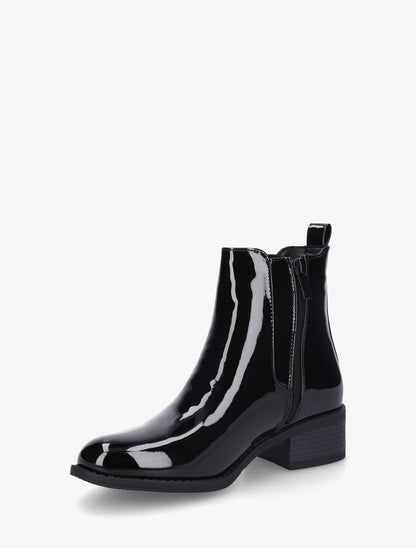 Bottines vernies en simili style chelsea - Noir - 3