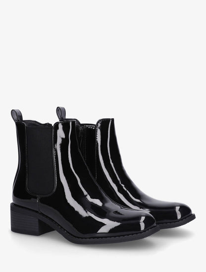 Bottines vernies en simili style chelsea - Noir - 4