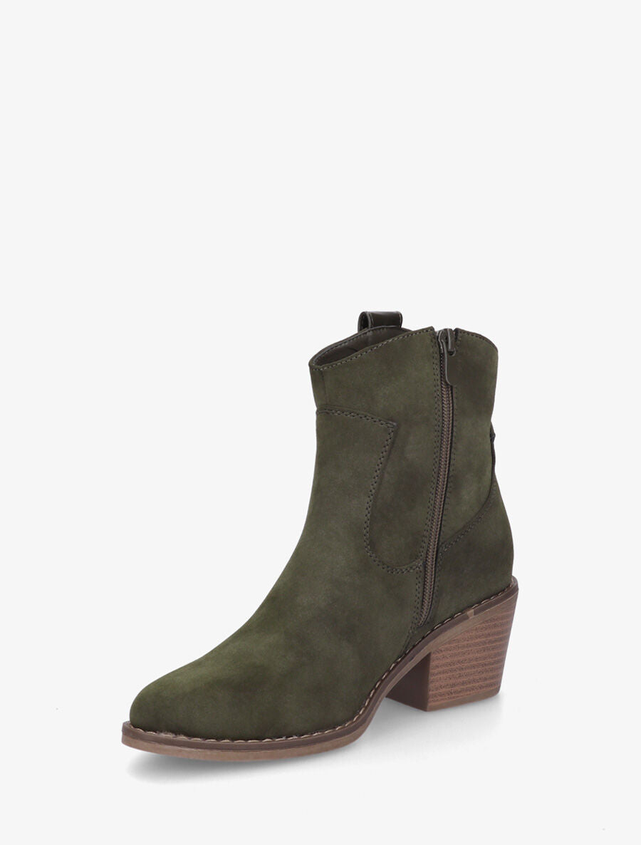 Bottines unies style santiags - Kaki - 3
