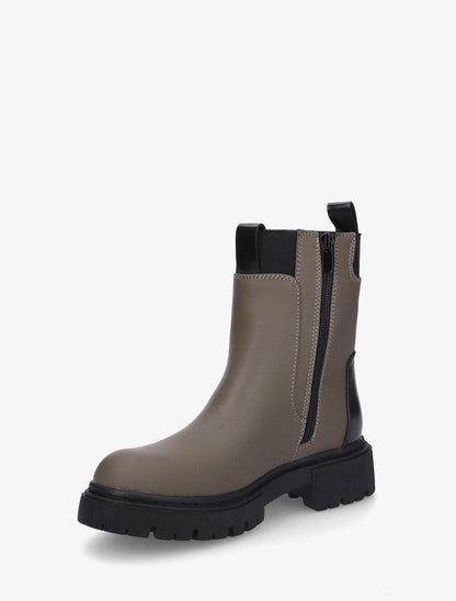 Bottines en simili style chelsea - Kaki - 3