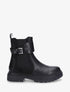 Bottines sanglées en simili et suédine - Noir - 5