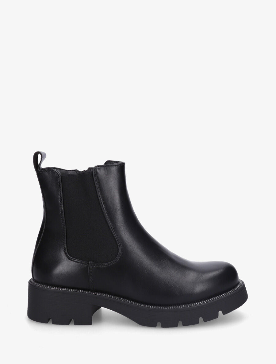 Bottines élastiquées en simili - Noir - 5