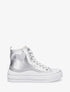Sneakers en simili à flocage coeur - Argent - 5