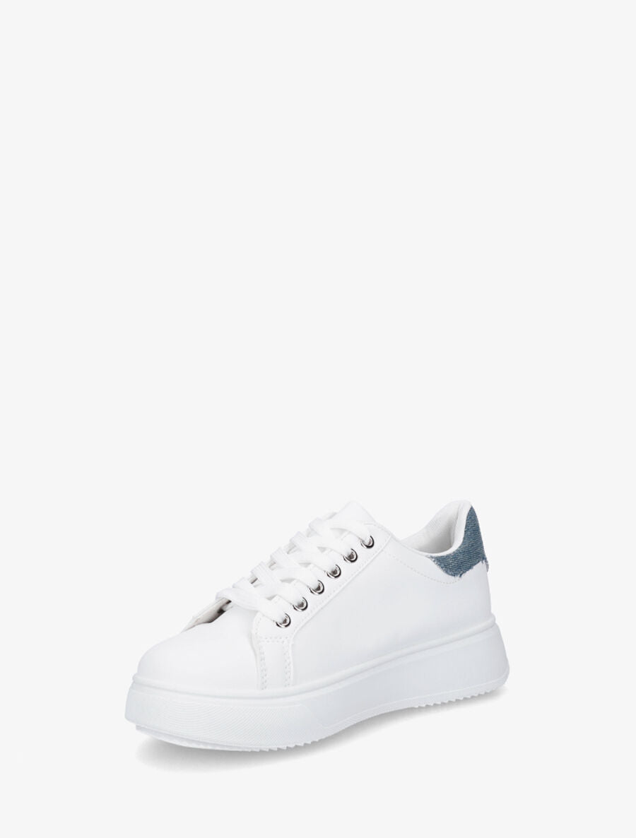 Sneakers en simili à flocage amour et coeur pailleté - Bleu - 3