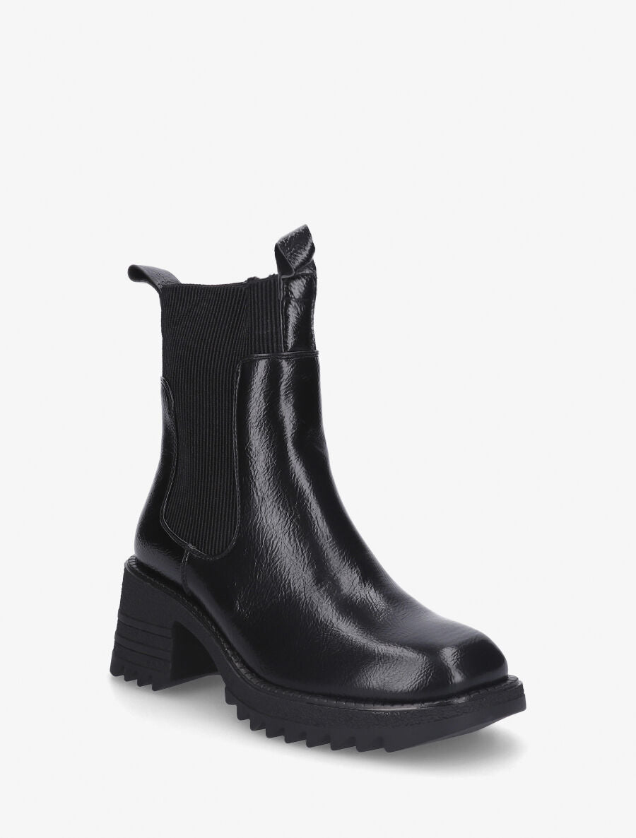 Bottines hautes à talon bloc et semelle crantés - Noir - 2