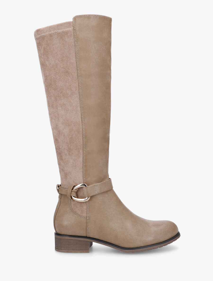 Bottes bi-matière unies - Taupe - 1