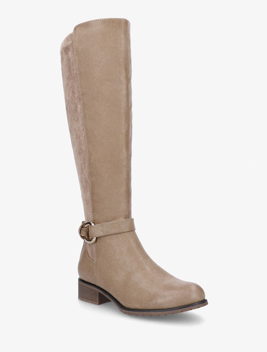 Bottes bi-matière unies - Taupe - 2