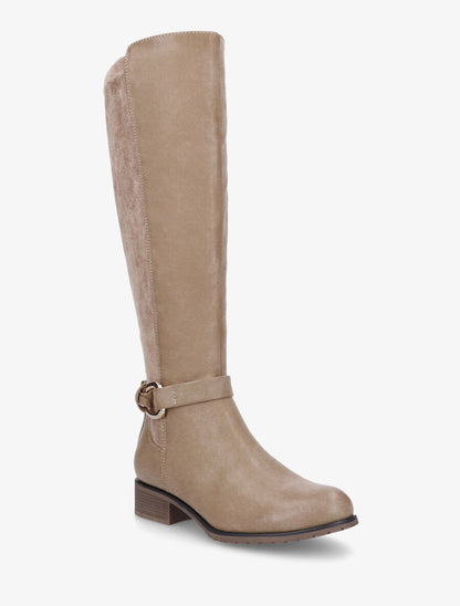 Bottes bi-matière unies - Taupe - 2