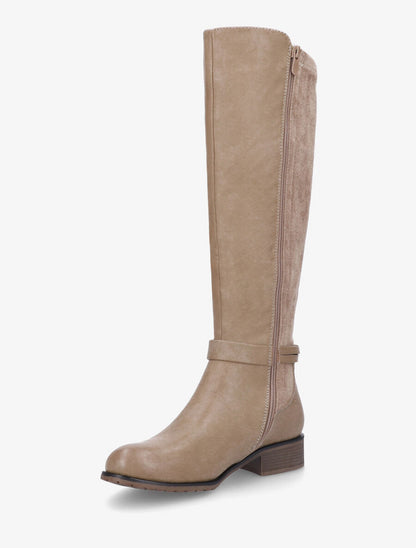 Bottes bi-matière unies - Taupe - 3