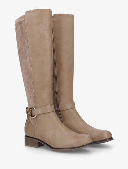Bottes bi-matière unies - Taupe - 4