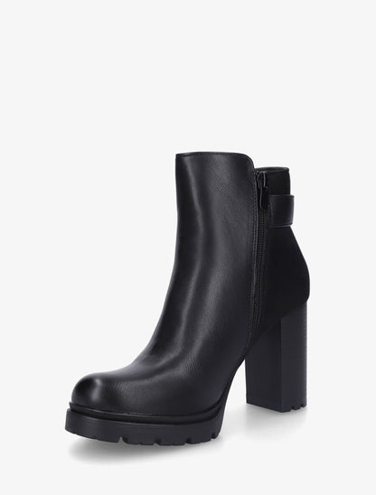 Bottines à talon haut et contrefort en suédine - Noir - 3