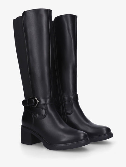 Bottes unies élastiquées sanglées - Noir - 4