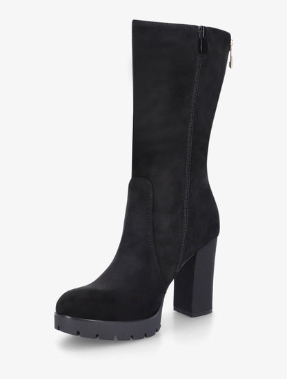 Bottines en suédine à empiècement métal au talon - Noir - 3