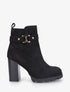 Bottines en suédine à plateforme crantée - Noir - 1