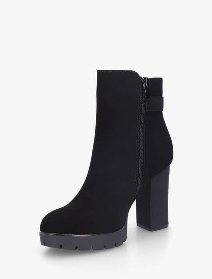 Bottines sanglées à empiècement métal au talon - Noir - 3