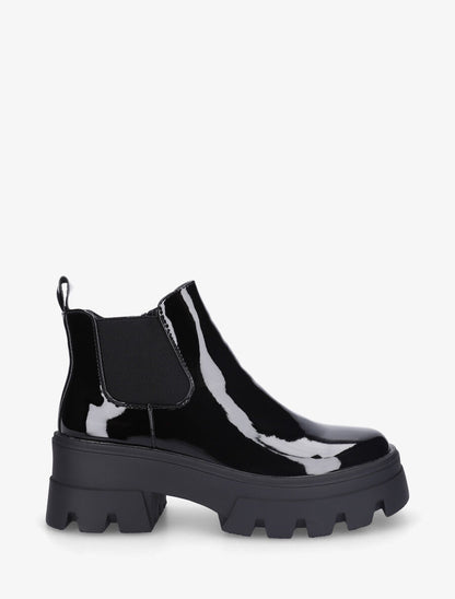 Chelsea boots vernies à semelle crantée - Noir - 1