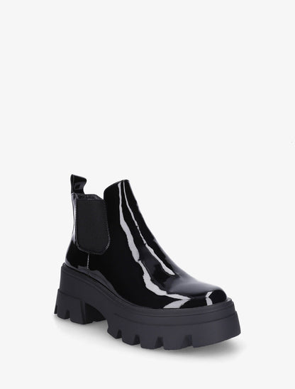 Chelsea boots vernies à semelle crantée - Noir - 2