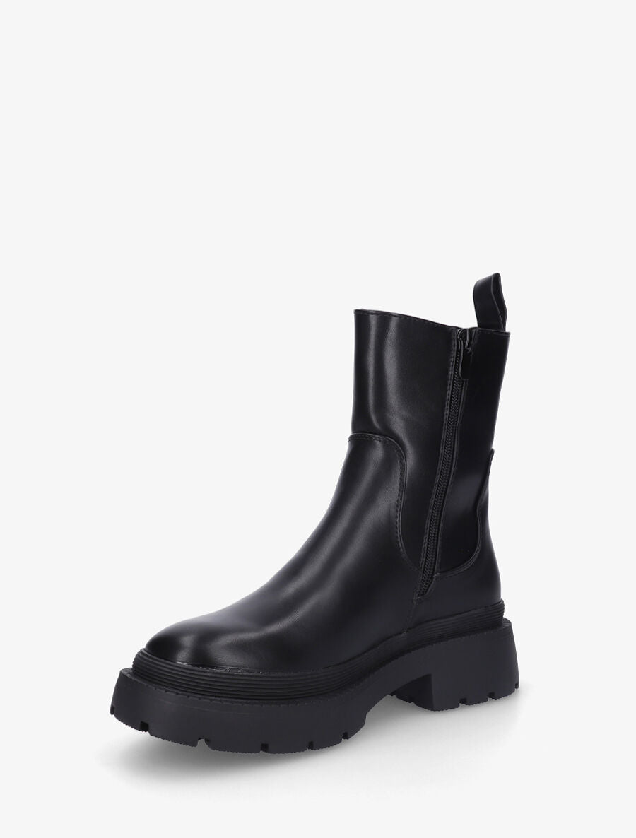 Bottines unies style chelsea - Noir - 3
