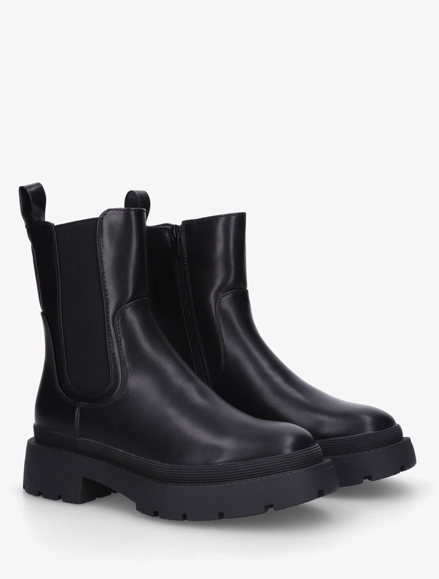 Bottines unies style chelsea - Noir - 4