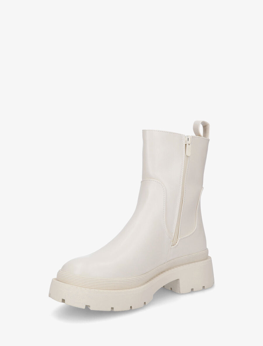 Bottines unies style chelsea - Beige - 3